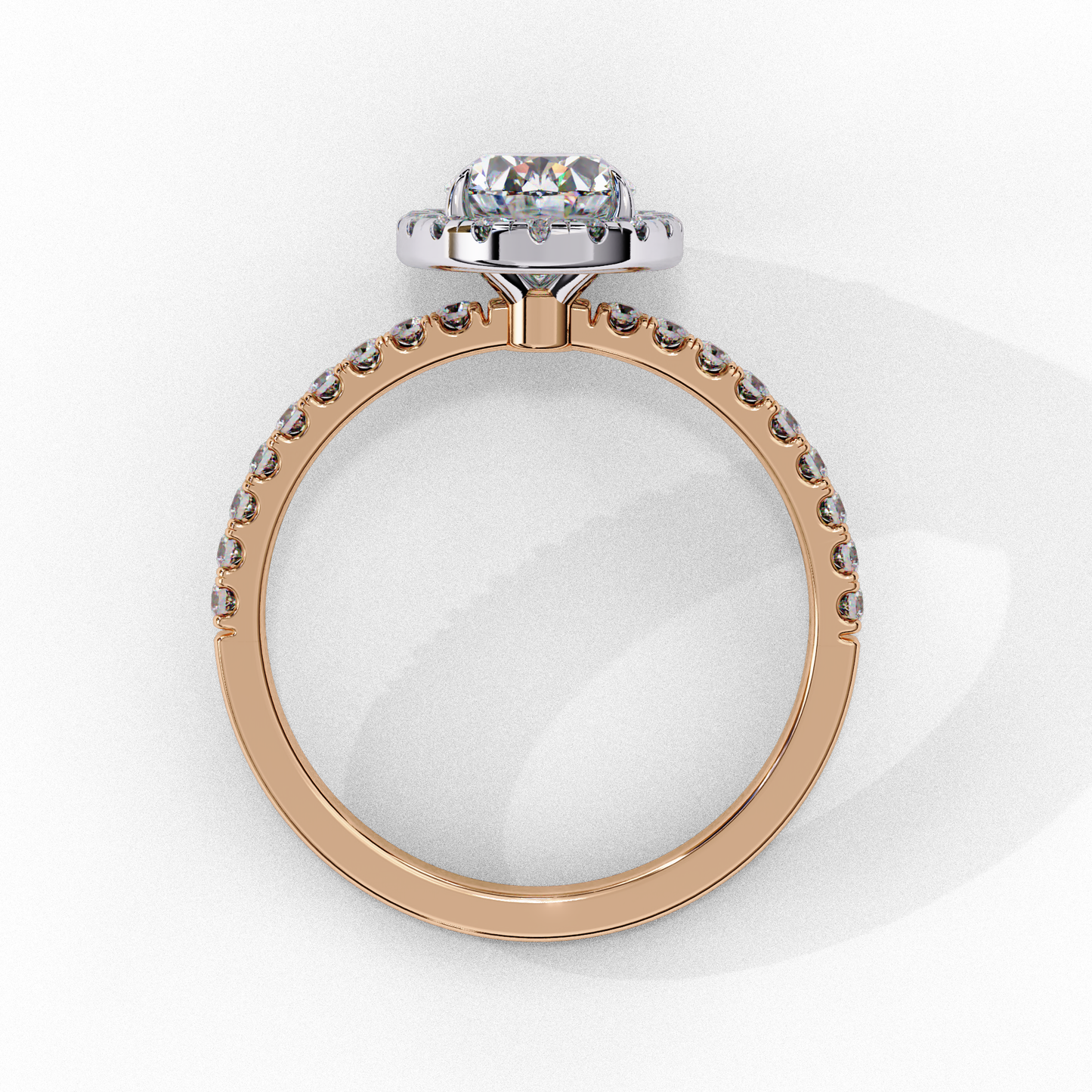 Halo Drift Solitaire Ring