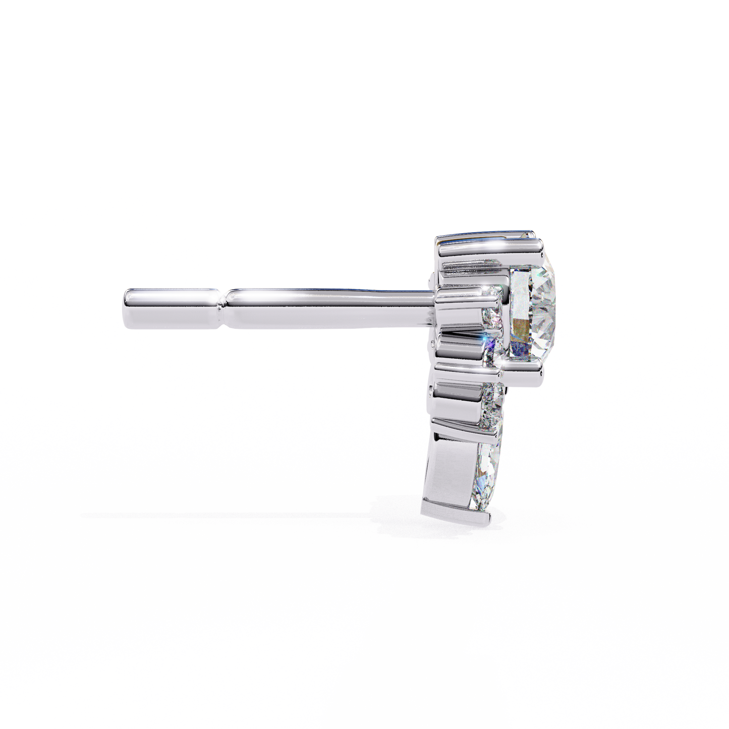 Florquise Halo Solitaire Studs