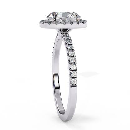 Halo Drift Solitaire Ring