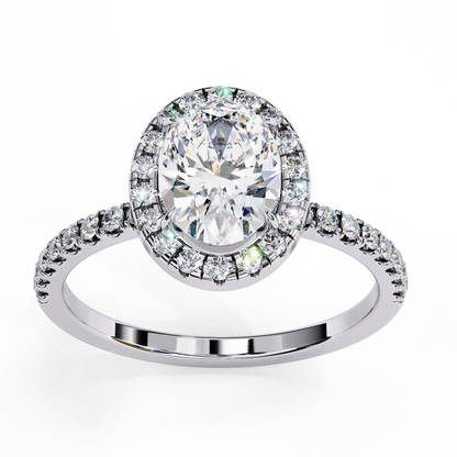 Halo Drift Solitaire Ring