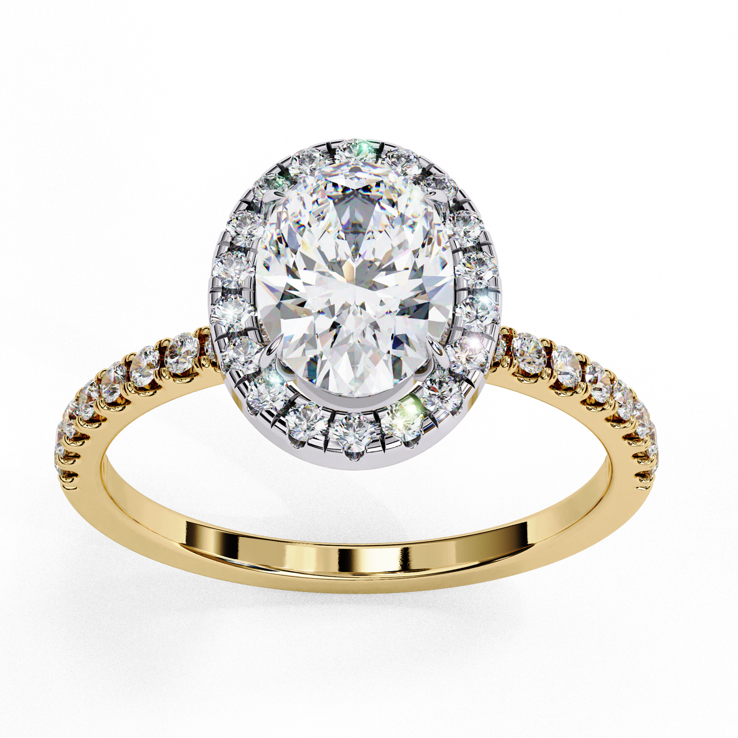 Halo Drift Solitaire Ring