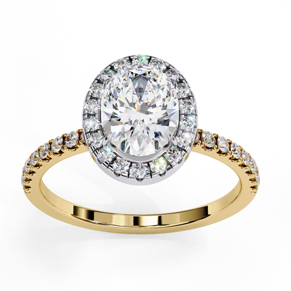 Halo Drift Solitaire Ring