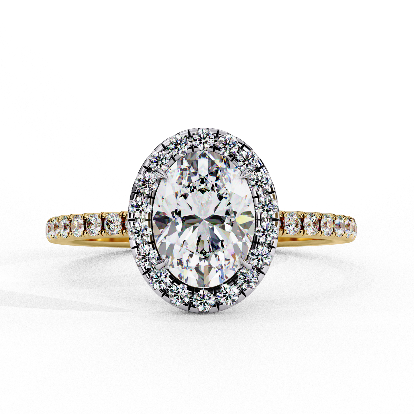 Halo Drift Solitaire Ring