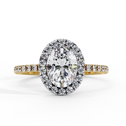 Halo Drift Solitaire Ring