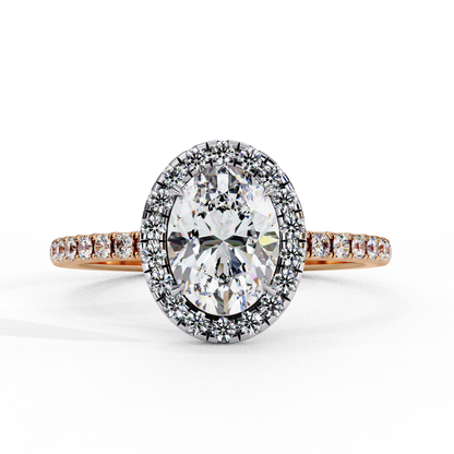 Halo Drift Solitaire Ring