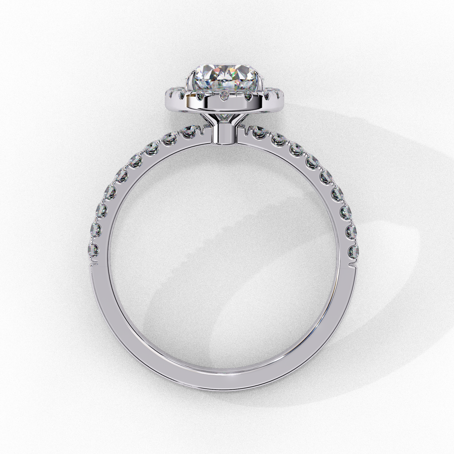 Halo Drift Solitaire Ring