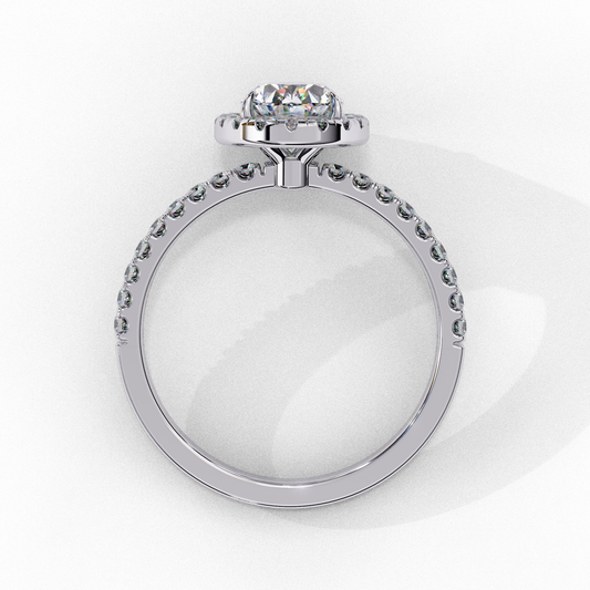 Halo Drift Solitaire Ring
