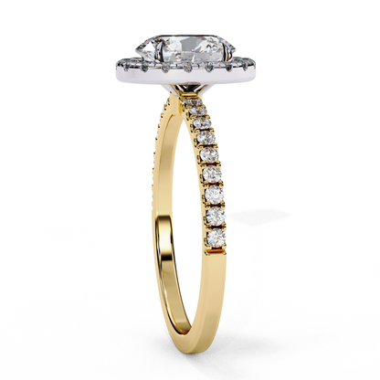 Halo Drift Solitaire Ring