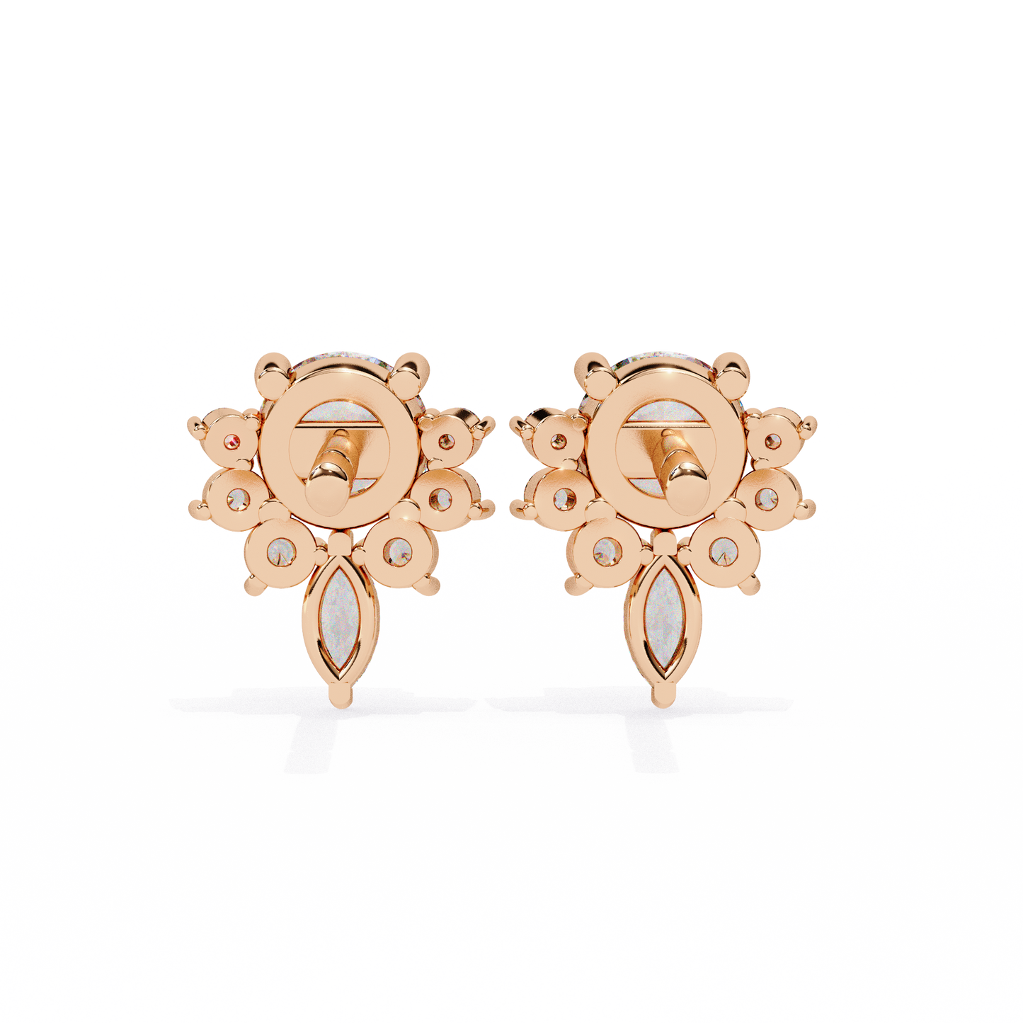 Florquise Halo Solitaire Studs