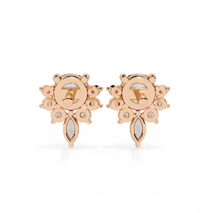Florquise Halo Solitaire Studs