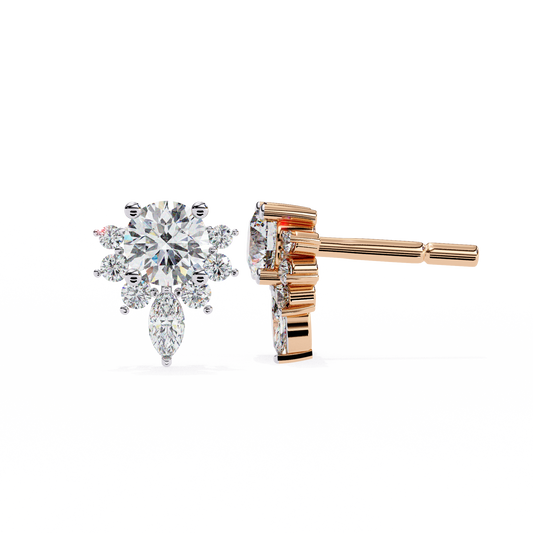 Florquise Halo Solitaire Studs