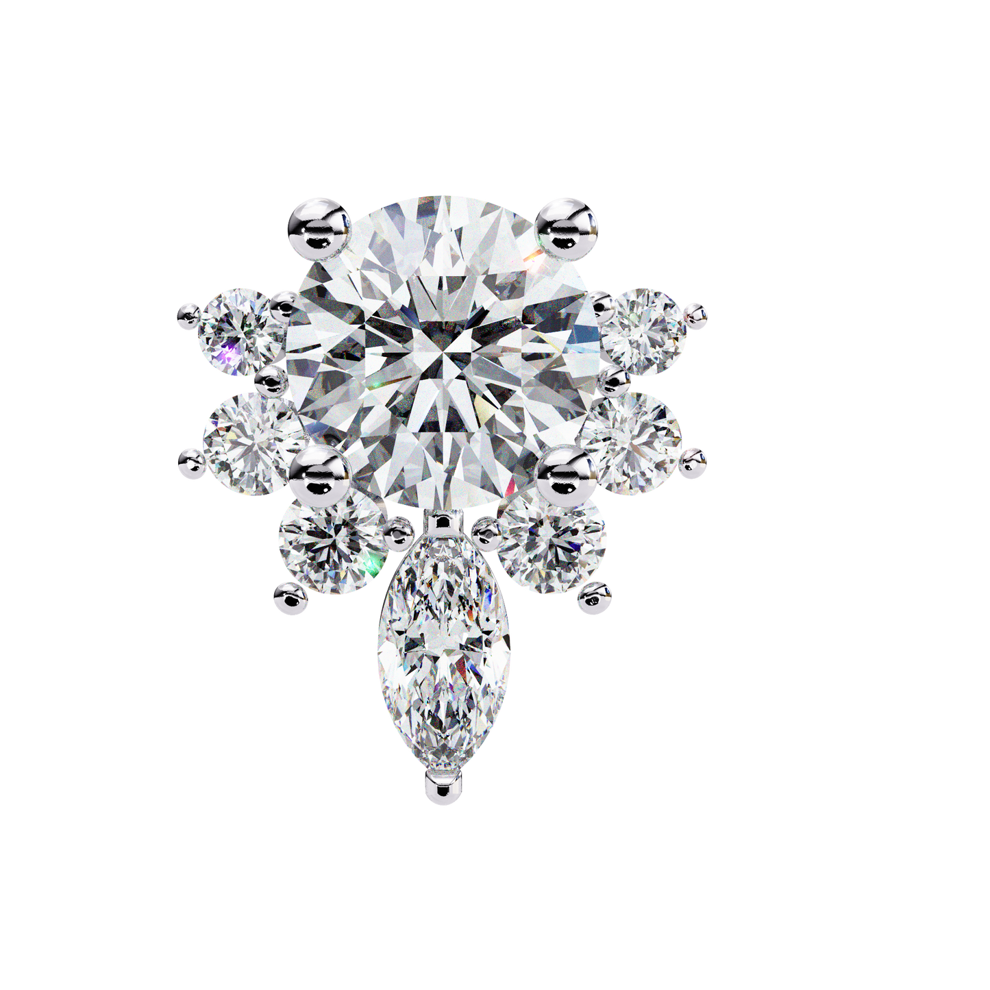 Florquise Halo Solitaire Studs