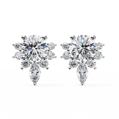 Florquise Halo Solitaire Studs