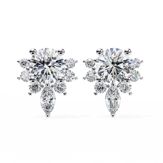 Florquise Halo Solitaire Studs