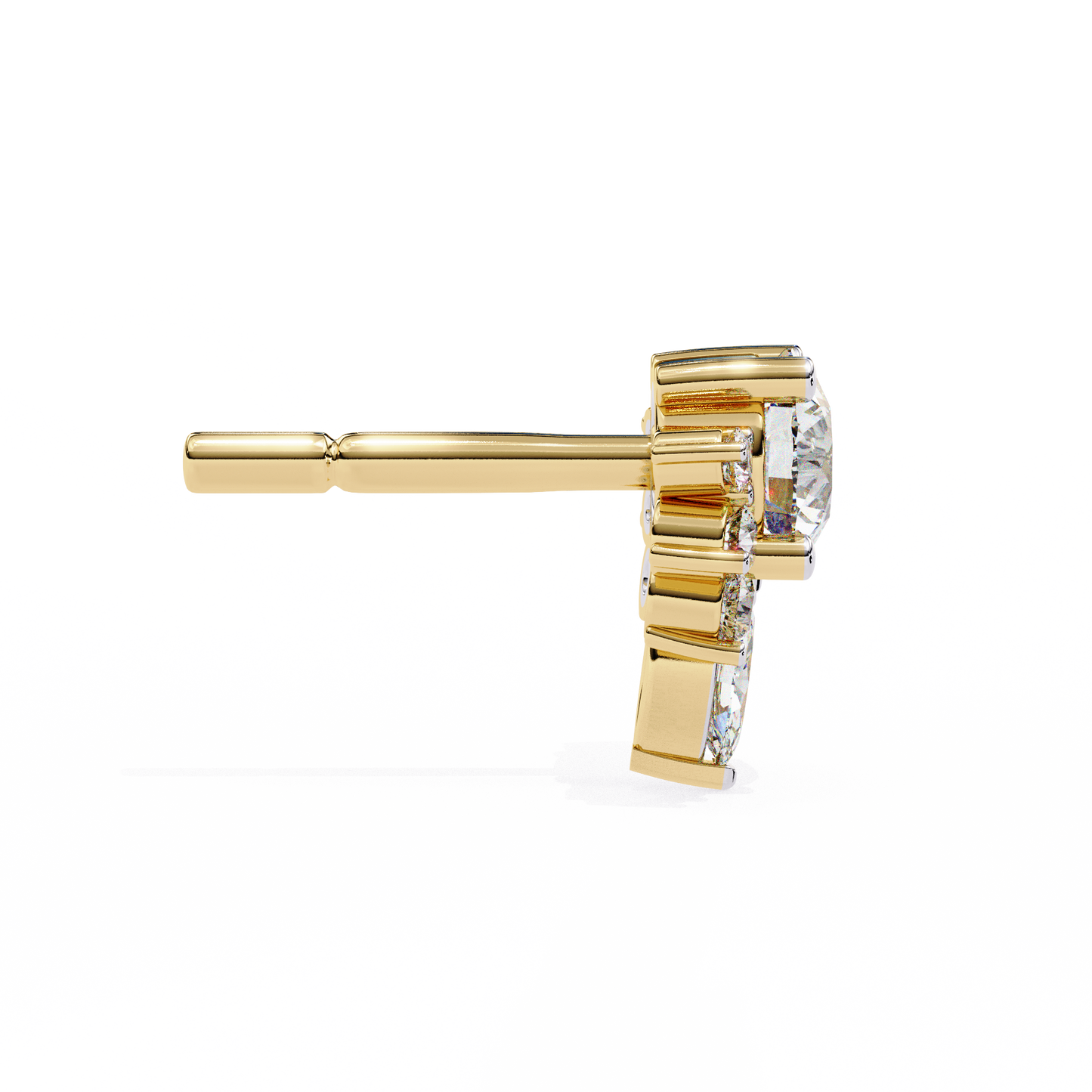 Florquise Halo Solitaire Studs