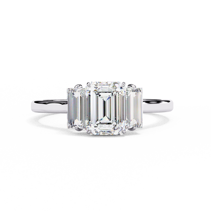 Emerald Echo Solitaire Ring