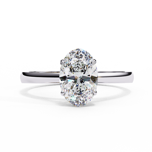 Oval Essence Solitaire Ring