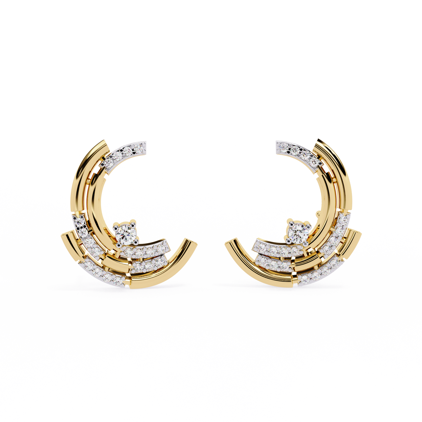 Halo Crescent Studs
