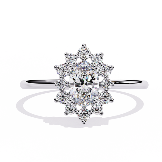 Luna Halo Solitaire Ring