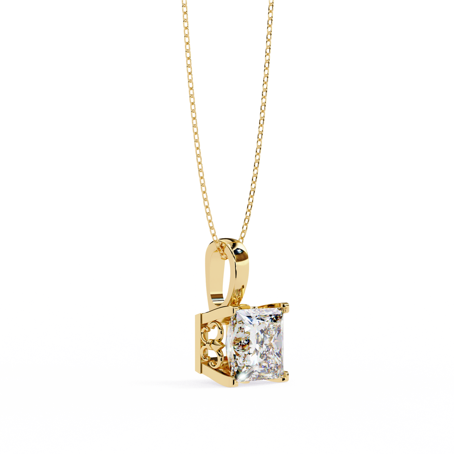 Squarielle Solitaire Pendant