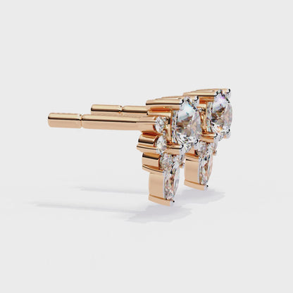 Florquise Halo Solitaire Studs